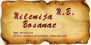 Milenija Bosanac vizit kartica